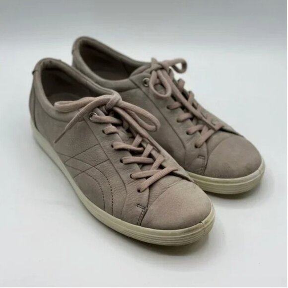 Ecco Shoes - ECCO Women's Soft 7 Stitch Tie Warm Grey Sneaker Size 39 (Size 8)